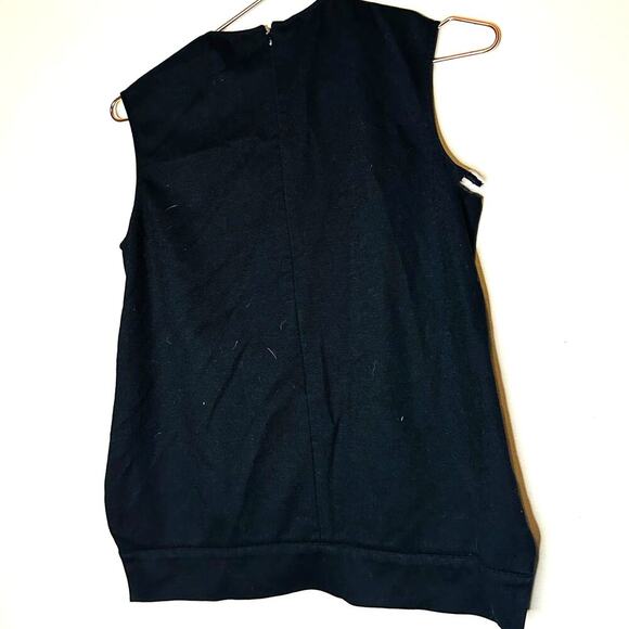 Derek Lam Black & White Sleeveless Crochet Jersey Zip Up Back Top Size small - Picture 5 of 10